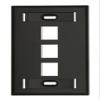 Leviton 42080-3ES Quickport Wallplate with Id Window, Single Gang, 3-Port, Black view 1