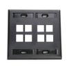 Leviton 8-Port Dual Gang QuickPort Wallplate with ID Windows, 42080-8EP, Black view 1