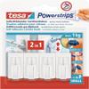 tesa Powerstrips Curtain Hooks - Self-Adhesive Curtain Hooks - Removable and Reusable - Up to 1 kg Load - 1 x 4 Pieces - White view 1