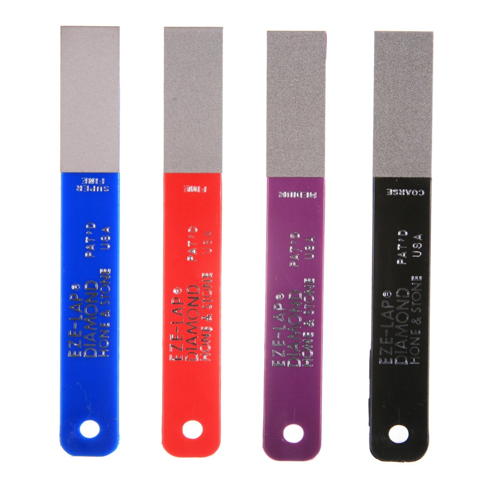 EZE-LAP L PAK4 Set SF/F/M/C Color Coded Diamond Hones, Blue