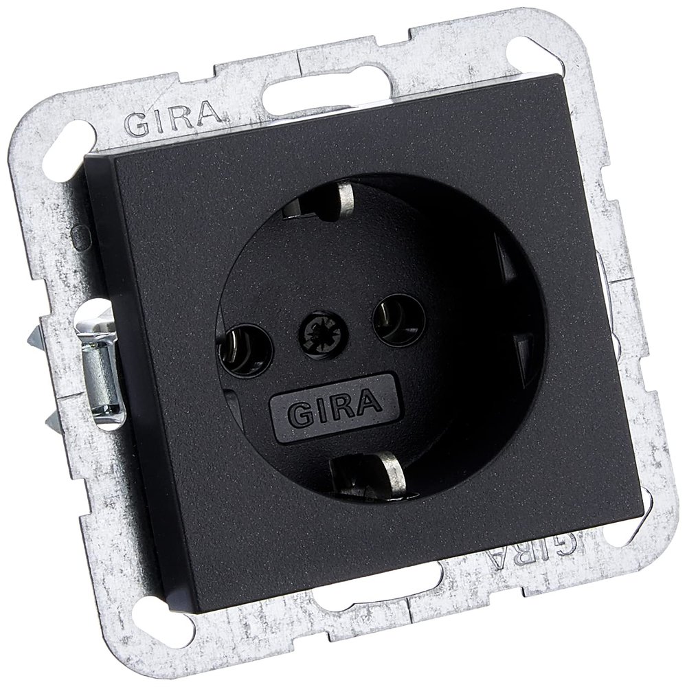 Gira Schuko 018828 Socket System 55 Anthracite, Charcoal