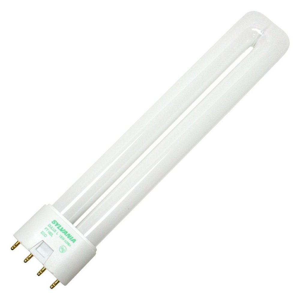 Sylvania DULUX 18W T5 Single-Ended Twin-Tube Compact Fluorescent Lamp, 2G11 4-Pin Base, 3500K Bright White, 1 Pack