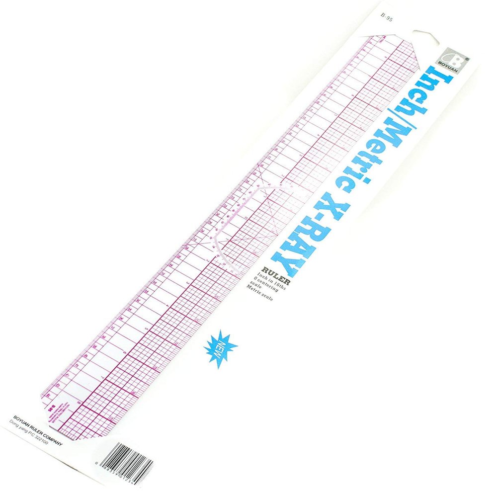 Westcott Beveled Graph Ruler, English/Metric, 2 x 18", Transparent (B-95)