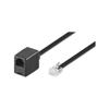 Goobay 68261 Modular Telephone Extension Cable, Black, 10m Length view 1
