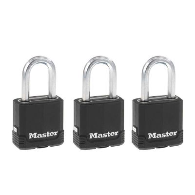 Master Lock Magnum Outdoor Padlock Heavy Duty Keyed Lock, 3-Pack M115XTRILF