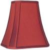 Crimson Red Cut-Corner Large Lamp Shade 8" Wide and 6" Deep at Top x 14" Wide and 11" Deep at Bottom x 11" High (Spider) Replacement with Harp and Finial - Springcrest view 1