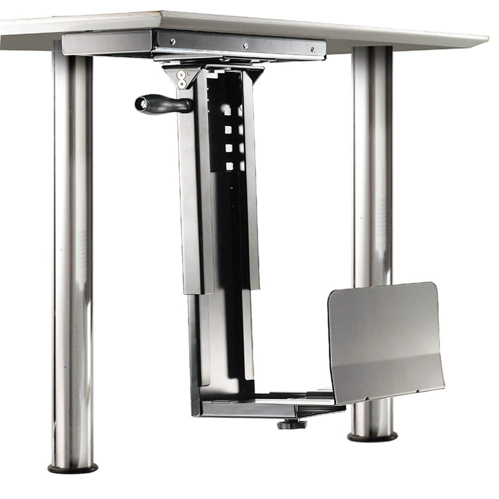 ROLINE PC Desk Stand - Stable  Flexible  Rotatable - Computer Stand Silver - Up to 30 kg