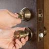Master Lock Keyed Entry Door Lock, Single Cylinder Deadbolt with Matching Tulip Style Knob, Antique Brass, TUCO0605,Combo view 2
