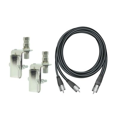 FIRESTIK Dual Mirror Mount Stainless Steel with 2x18ft Pl-Pl-Pl Coax, MK64A9A