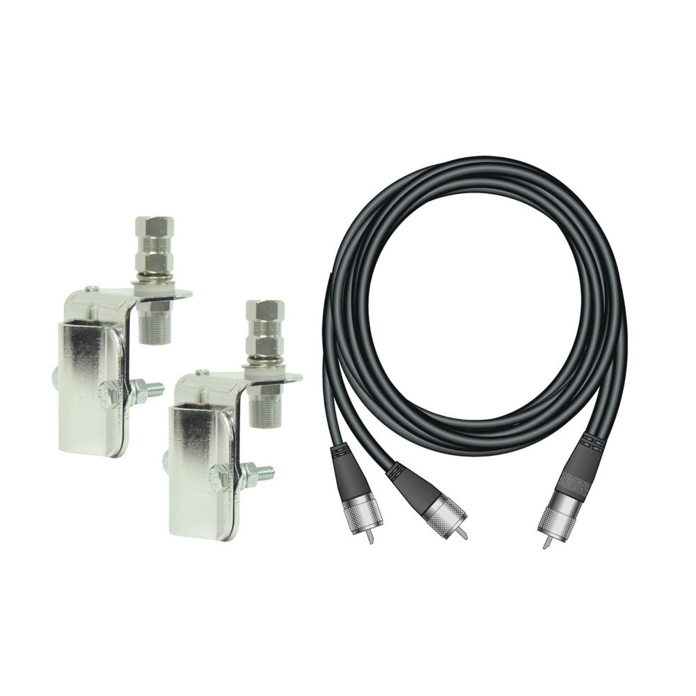 FIRESTIK Dual Mirror Mount Stainless Steel with 2x18ft Pl-Pl-Pl Coax, MK64A9A