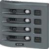 Blue Sea Systems 4374 WeatherDeck 12V DC Waterproof Circuit Breaker Panel - Gray, 4 Positions view 1
