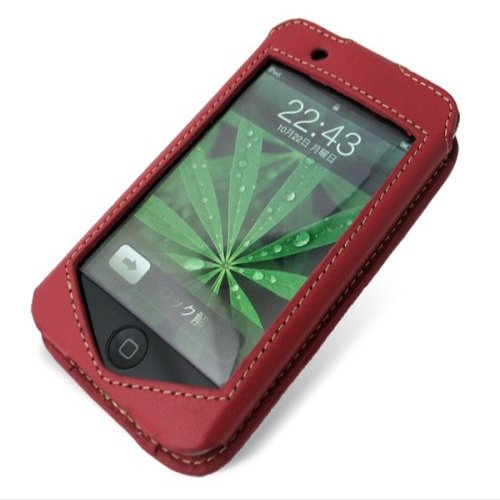 Pdair Leather CASE FOR IPOD TOUCH SLEEVE TYPE BLACK palcipdts/BL Parent red