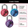 Master Lock Padlock, Mini Dial Combination Lock for Gym or School Lockers, Small Lock is 1-9/16 Inches Wide, Color Assortment Pack, (Pack of 3), 1533TRI view 2
