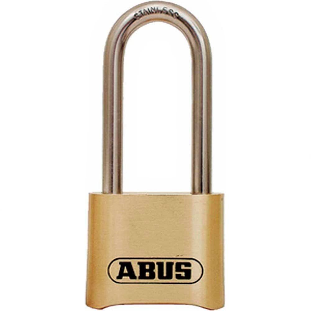 ABUS 180/50 Solid Brass Combination Padlock, Long Stainless Steel Shackle (2-1/2")