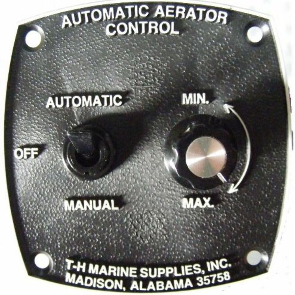 T-H Marine Automatic Aerator Control Panel Mount - Waterproof Solid-State Livewell Timer Switch for Aerator Pumps - Adjustable 1-10 Min Off Delay, 45 Sec On Cycle, 10A