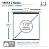 Elite Screens VMAX 2, 170 Inch Motorized Projector Screen 1:1, Electric Wall Ceiling Mount, MaxWhite 1.1 Gain, IR RF Remote, 12V Trigger, 4K HDR, VMAX170XWS2 view 3