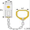 ABUS 215421 Lockable Door Handle Chain Type SK99 Silver view 3