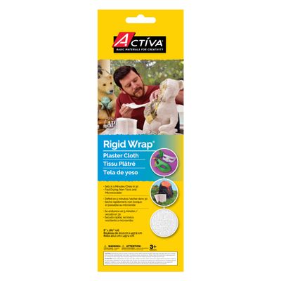 Activa Rigid Wrap Plaster of Paris Cloth, 6-in x 15-ft | Ideal Sculpting Medium for Arts & Crafts