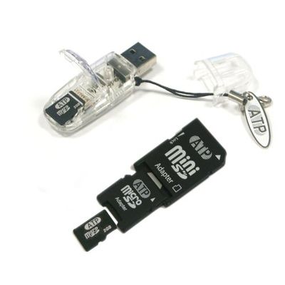 ATP AF2GUD-TRIOPL 2GB microSD with miniSD/SD Adapters and Reader -Retail (Black)