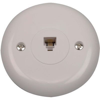 AUDIOVOX TP248WHN Round Wall Phone Jack, White