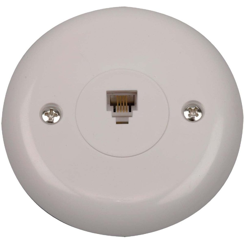 AUDIOVOX TP248WHN Round Wall Phone Jack, White