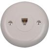AUDIOVOX TP248WHN Round Wall Phone Jack, White view 1