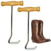 Intrepid International Wooden Handle Boot Hooks Boot Puller, Pair of Durable Metal Shoe Hooks for Effortless Boot Pulling, for Cowboy Boots, Riding Boots, Boot Helper, 2-Pack view 1