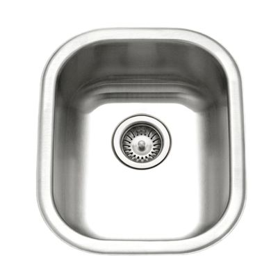 Houzer Club Stainless Steel Kitchen Bar & Prep Sink: 14 Inch Undermount Medium Sink with Strainer, Durable & Versatile, Essential for Home & Apartment: CS-1407-1