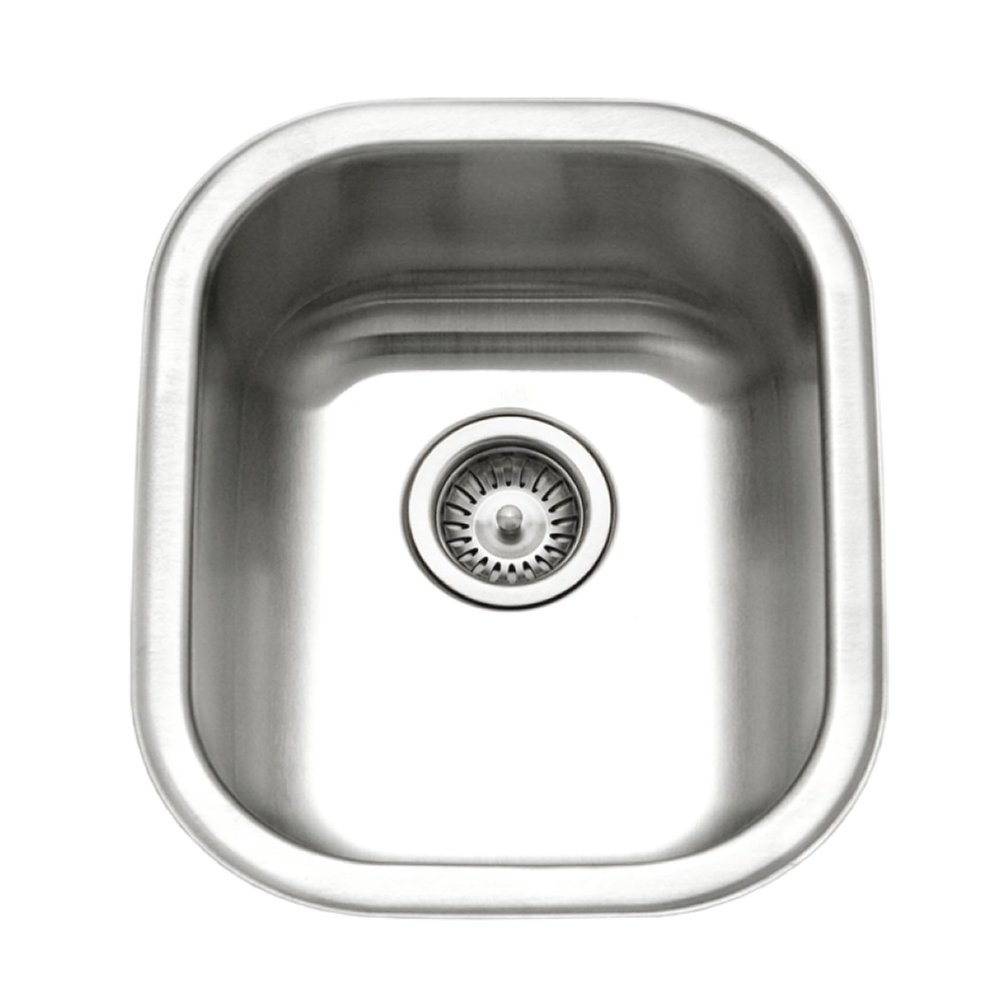 Houzer Club Stainless Steel Kitchen Bar & Prep Sink: 14 Inch Undermount Medium Sink with Strainer, Durable & Versatile, Essential for Home & Apartment: CS-1407-1