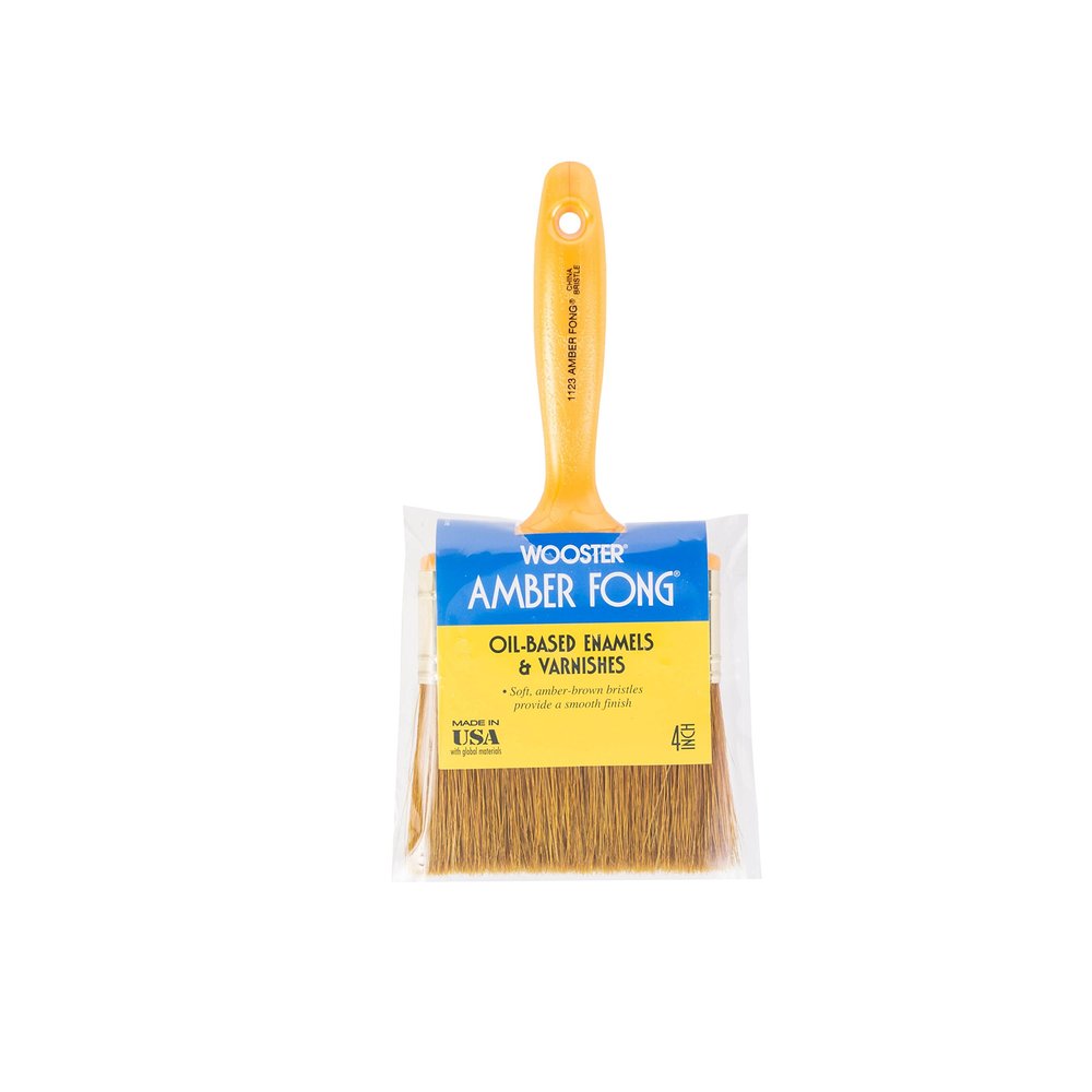 Wooster 1123-4 Amber Fong China Bristle Paintbrush 4" Brown