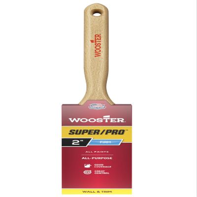 Wooster 912-0J41020020 Brush J4102-2 Super/Pro Badger Flat Sash Paintbrush, 2-Inch, 2 Inch, Gold