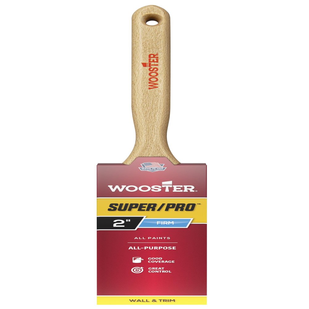 Wooster 912-0J41020020 Brush J4102-2 Super/Pro Badger Flat Sash Paintbrush, 2-Inch, 2 Inch, Gold