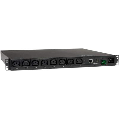 Tripp Lite Switched PDU, 8 Outlets (8 C13), C20/L6-20P Input, 8 ft. Cord, 3.3-3.8kW, 1U Rack-Mount Single-Phase PDU (PDUMH20HVNET)