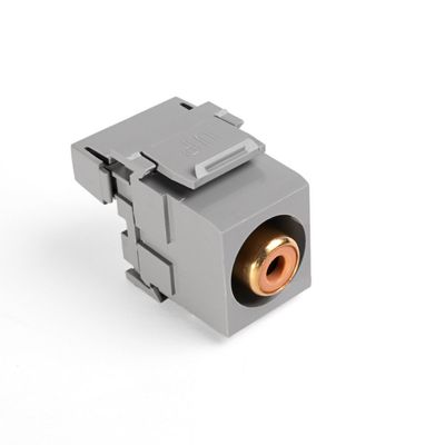 Leviton 40735-ROG RCA 110-Termination QuickPort Connector, Orange Barrel, Grey Housing