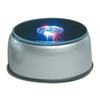Laser Krystal International Etched Crystal Cube Light-Up LED Base with Adaptor, 4", Silver view 1