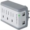 Belkin Wall Mount Surge Protector - 3 AC Multi Outlets & 2 USB Charger Ports - Heavy Duty Flat Rotating Plug for Home, Office, Travel, Computer Desktop & Phone Charging Brick (918 Joules) view 1