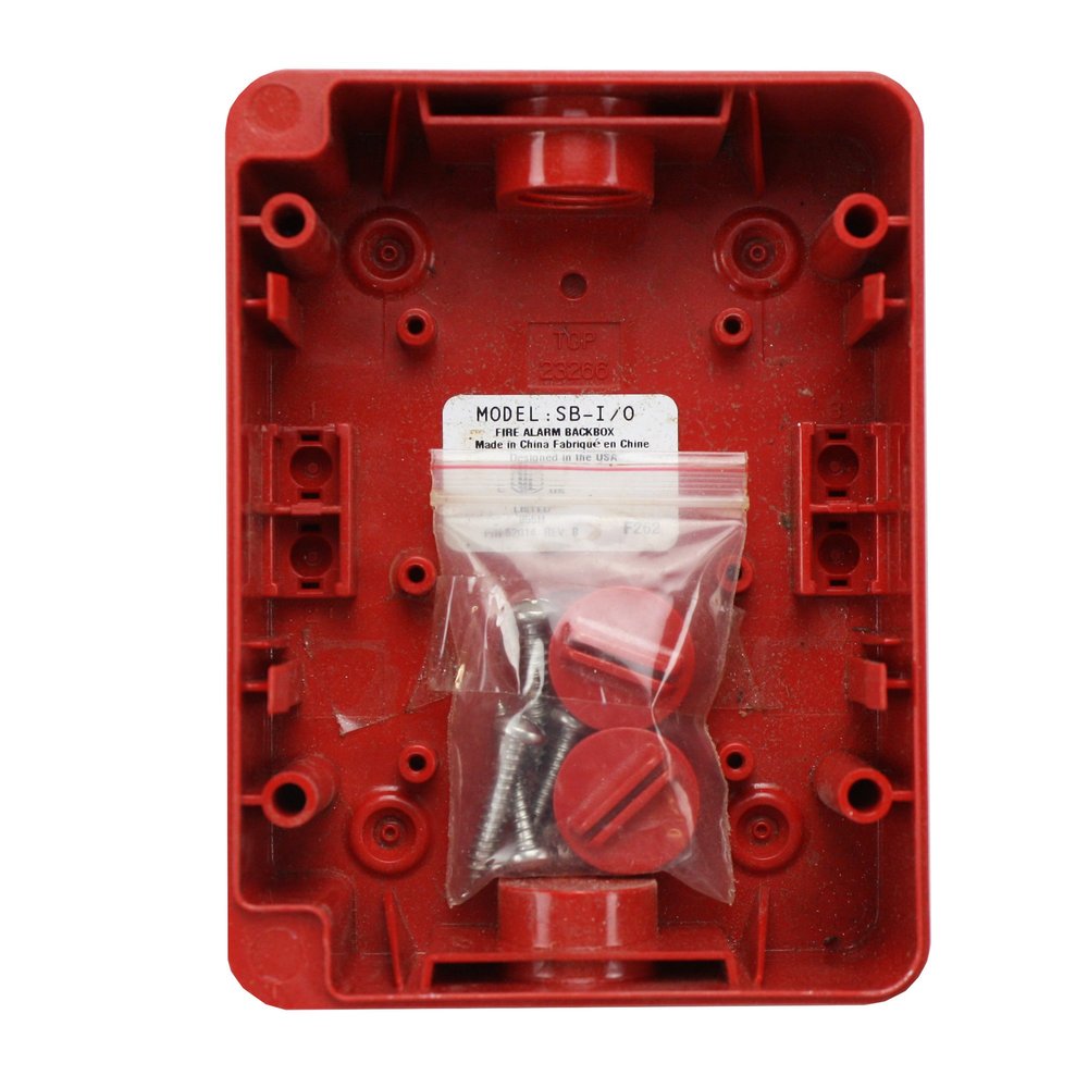 Fire Lite Alarms SB-I/O Red Fire Alarm Indoor/Outdoor Polycarbonate Surface Mount Back Box