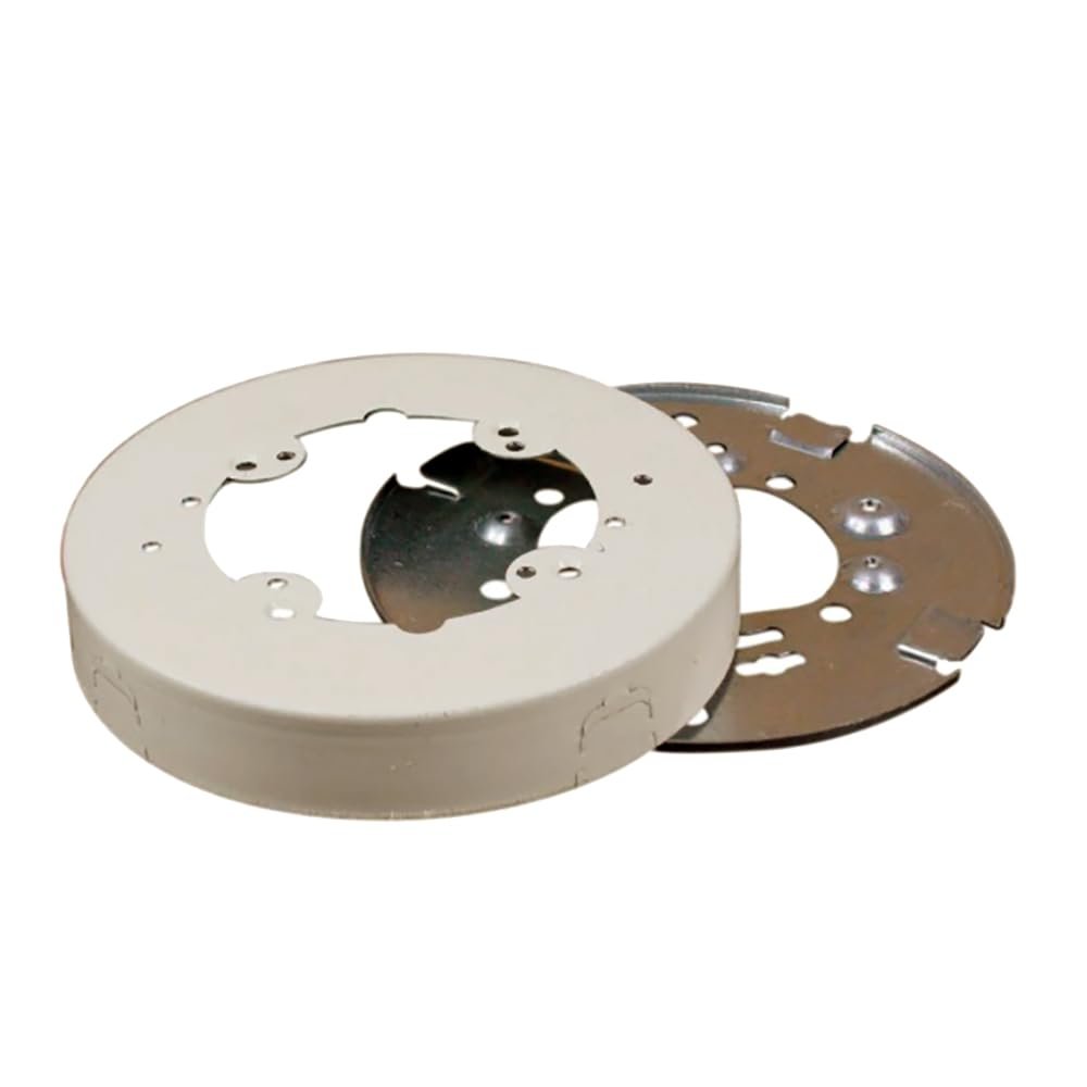 Legrand Wiremold Legrand V5737A Metal Raceway for Extending Power, 5 1/2" Diameter Open Base Round Extension Box, 1" Deep, Ivory (1 Pack)