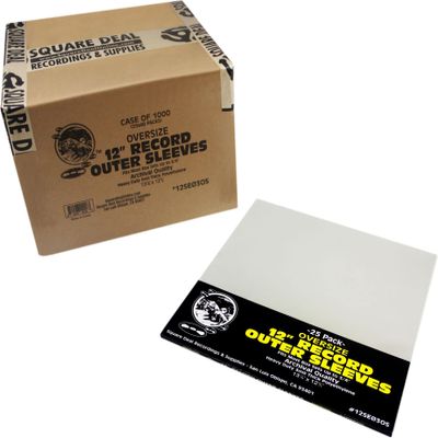 (1000) Oversize Plastic Outersleeves for 12" Vinyl Records - High Clarity Plastic - Fits Most Box Sets up to 3/4" Thick! #12SE03OS