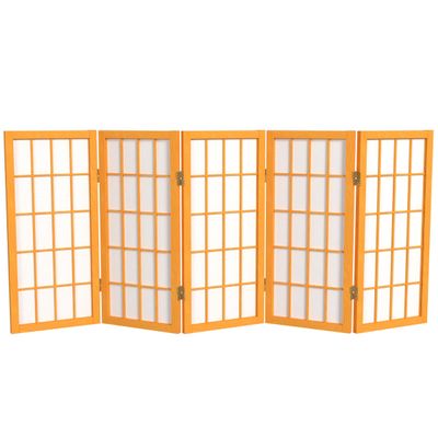 2 ft. Short Desktop Window Pane Shoji Screen - Honey - 5 Panels