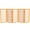 2 ft. Short Desktop Window Pane Shoji Screen - Honey - 5 Panels view 1