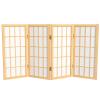 2 ft. Short Desktop Window Pane Shoji Screen - Natural - 4 Panels view 1