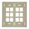 Leviton Quickport Wallplate with ID Window, Dual Gang, 12-Port, 42080-12I, Ivory view 1
