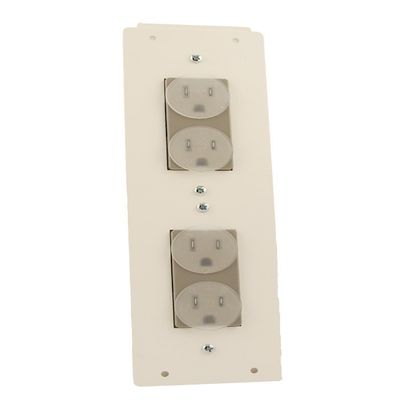 Leviton AC Power Module with Two Duplex Receptacles, 47605-NDP, Gray