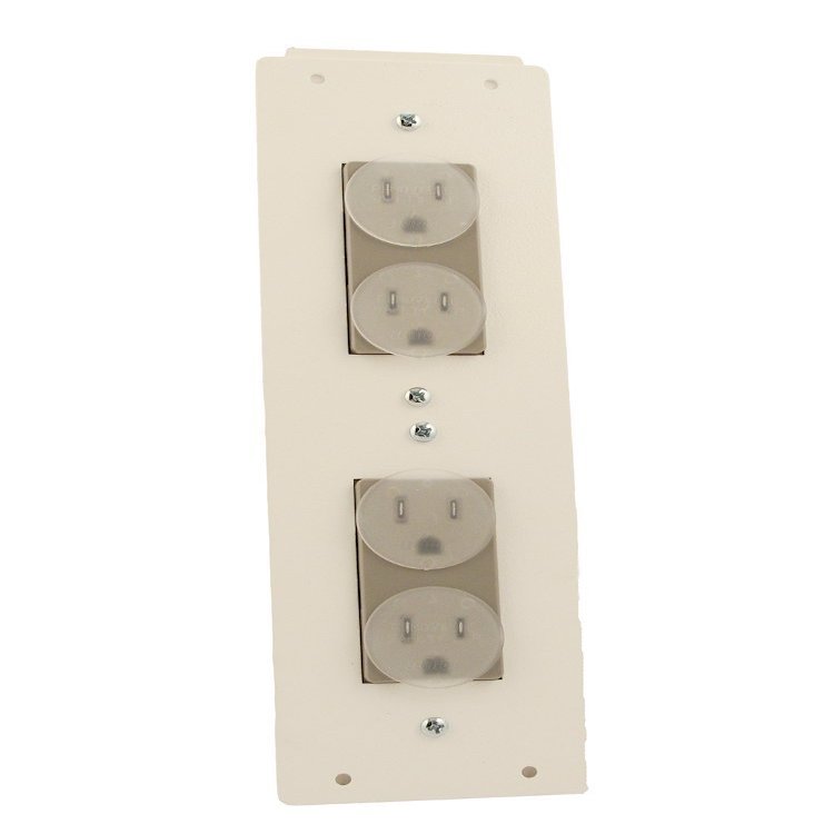 Leviton AC Power Module with Two Duplex Receptacles, 47605-NDP, Gray