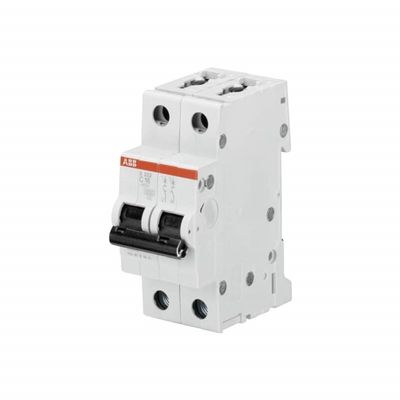 ABB S202-C16 Miniature Circuit Breaker, 2 Pole, Type C, 6/10kA Breaking Capacity, 16 Amp Current (2CDS252001R0164)