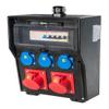 Solid Rubber Wall Distributor - Wired "Witten" Socket Combination - Compact Power Distribution for Wall Mounting, IP44, with FI Switch and CEE Sockets view 1