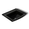 Kohler 2356-1-7 Archer 22-3/4" rectangular drop-in bathroom sink, Black Black view 1