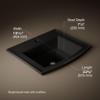 Kohler 2356-1-7 Archer 22-3/4" rectangular drop-in bathroom sink, Black Black view 2