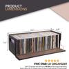 Stock Your Home CD Storage Box, Organizer Shelf for Movie Cases, DVDs, Cassette Tape Display Stand, Disc Holder Can Store Up to 40 CDs, Faux Leather (Brown) view 2